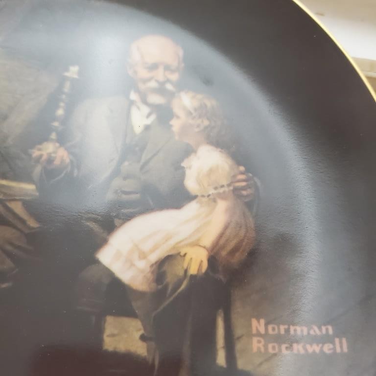 Noman Rockwell Grandpas Treasure Chest Plate Knowles Fine China