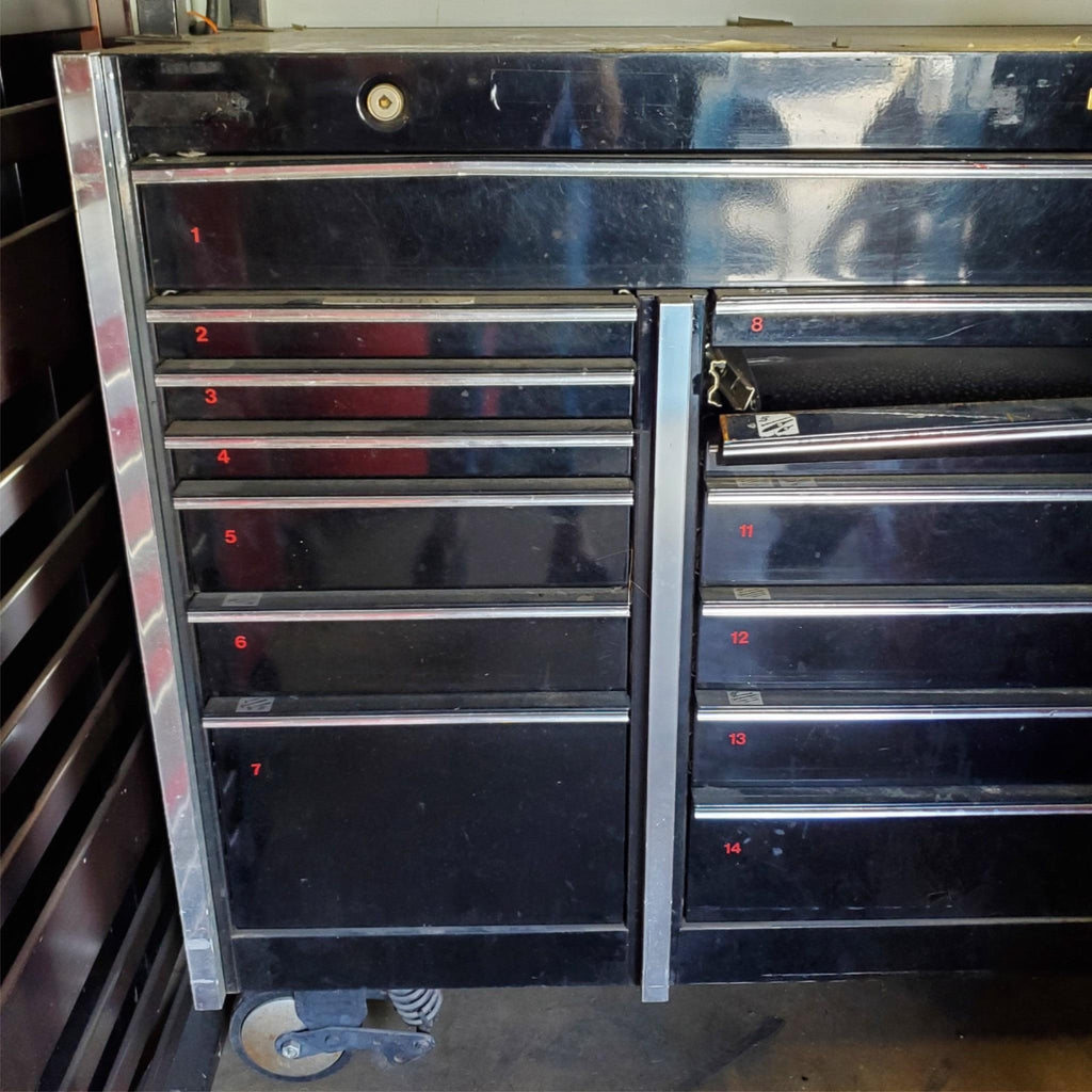 SNAP ON Tool Box Triple Bank w/14Lock n Roll Drawers (1) Local Pickup Only
