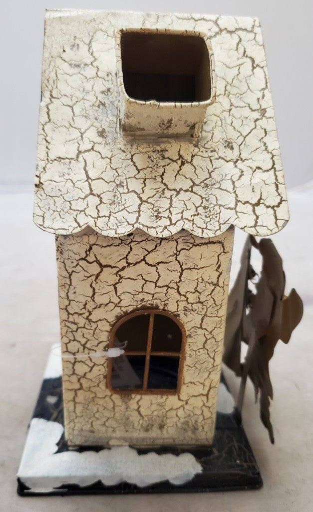 Metal Miniature Santa Claus House Adorable Candle Holder