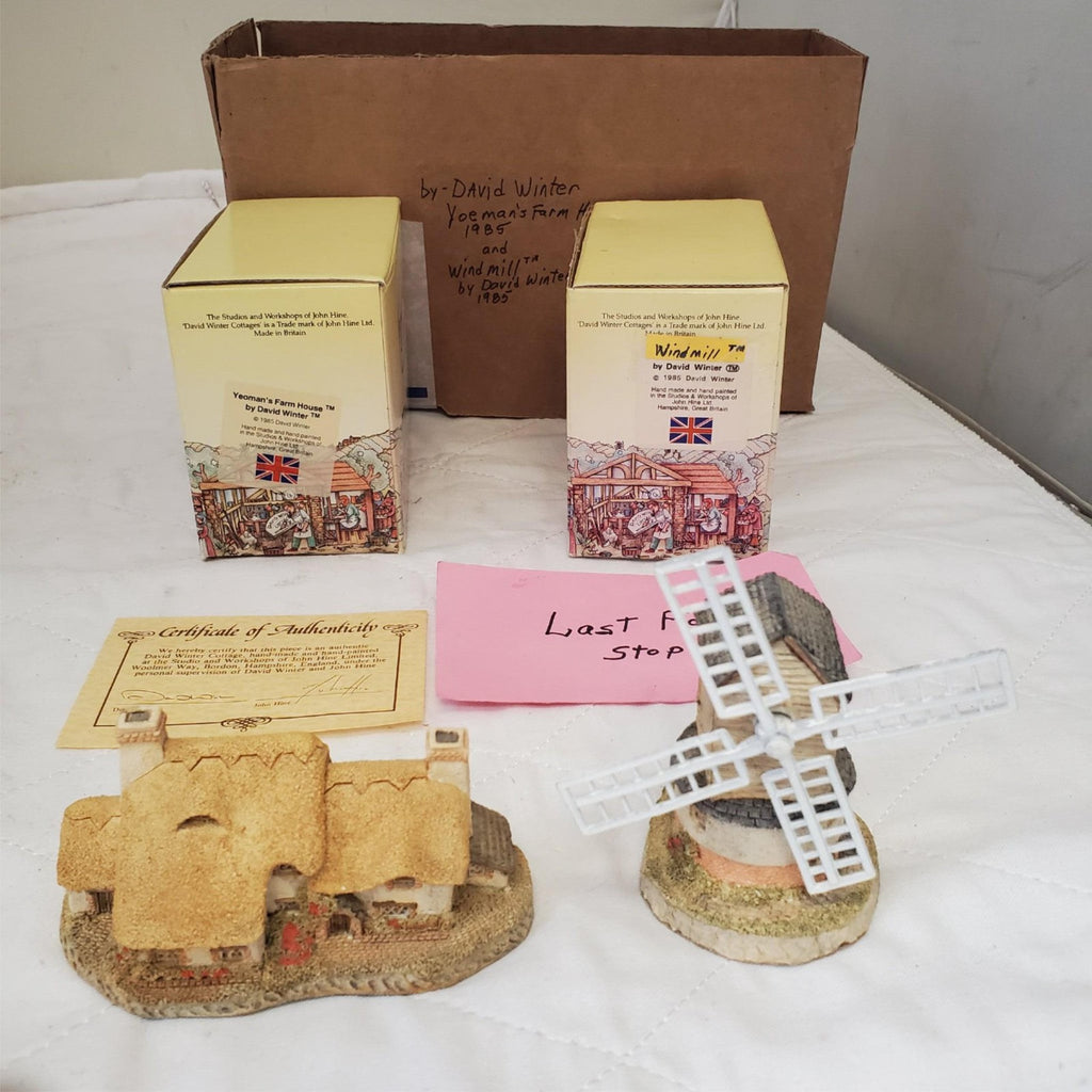 David Winter's The Windmill & Yeomans Farm House Handmade & Hand Painted