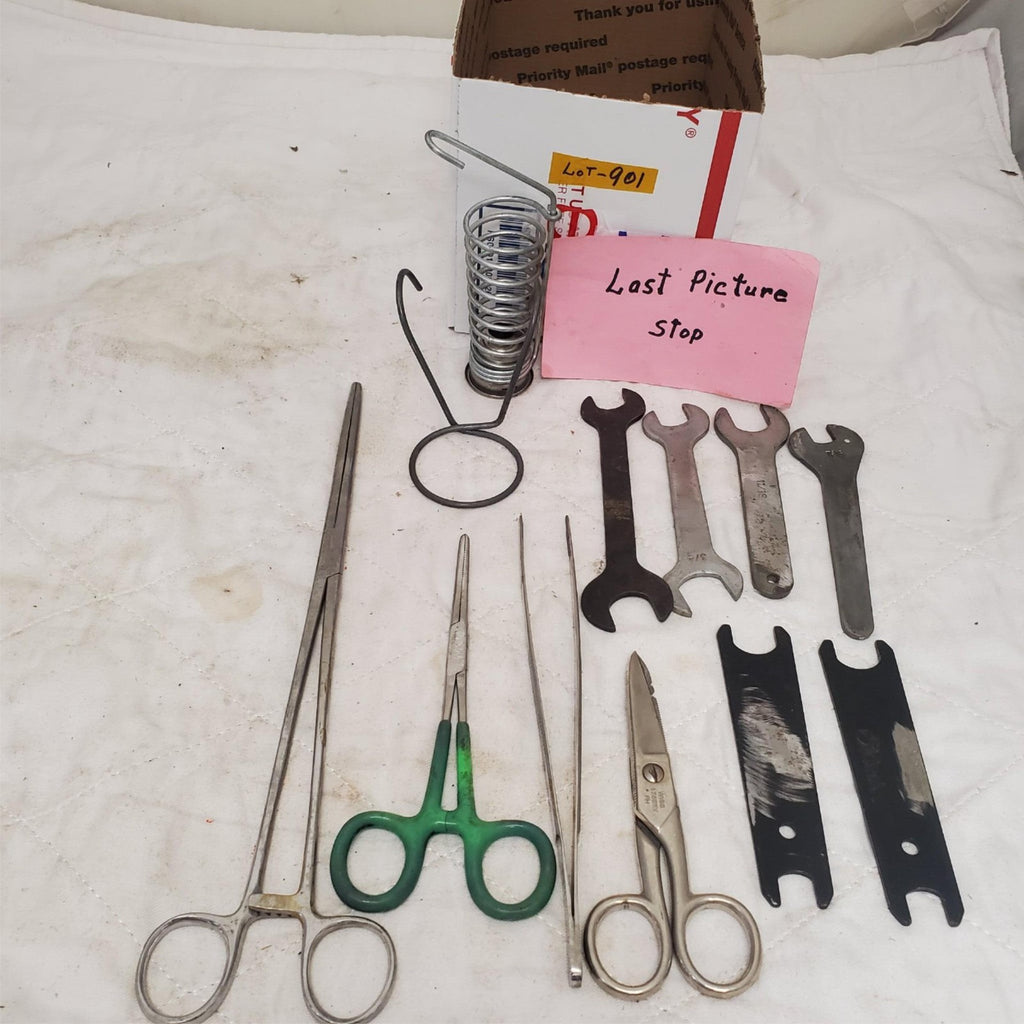 Lot of Assorted Surgical Forceps Scissors Tweezers and Small Wrenches LOT-901