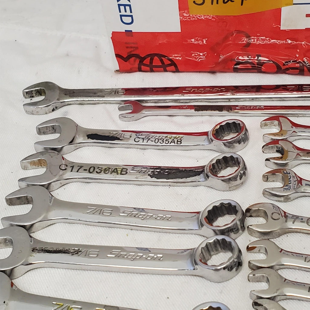 Lot of 34 Assorted Snap on Combination Wrench Set LOT-1036