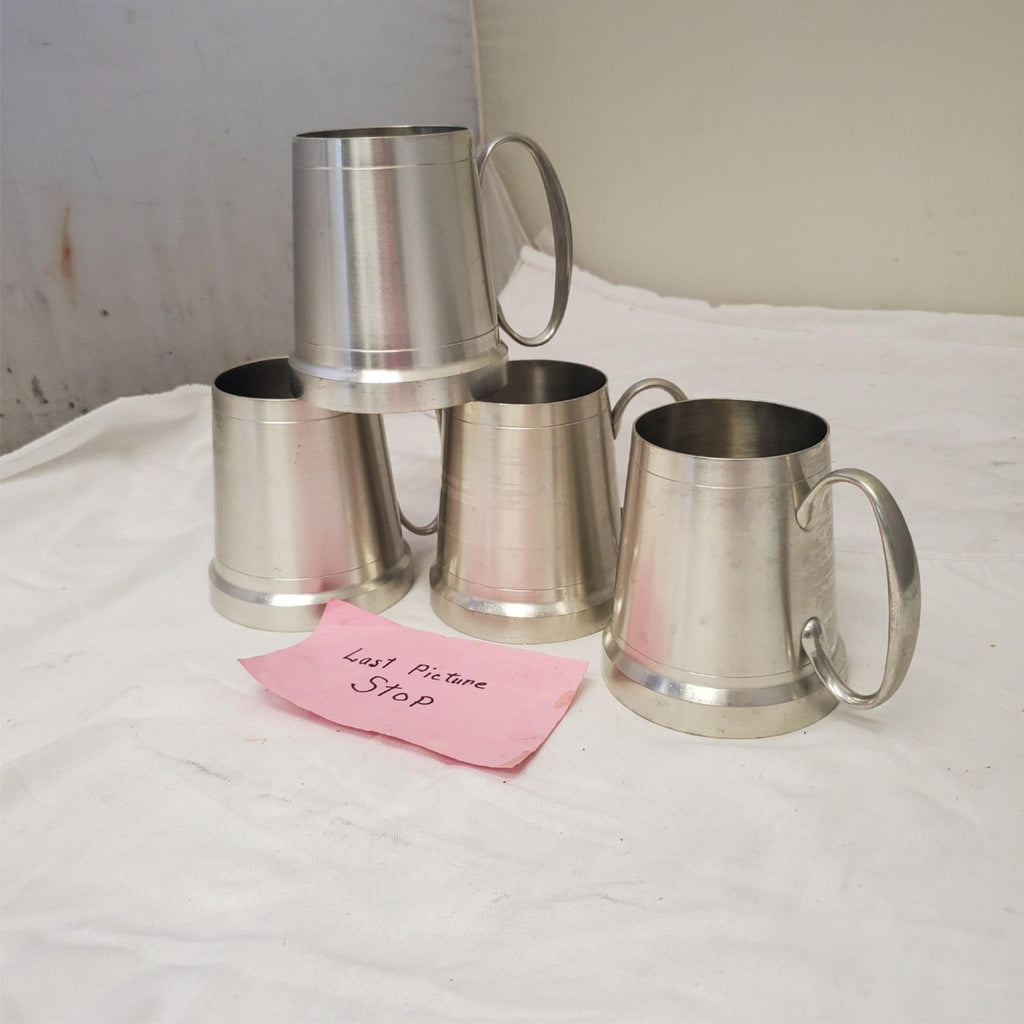 Lot of 4 Pewter Selangor Mug mermaid handle Tankard
