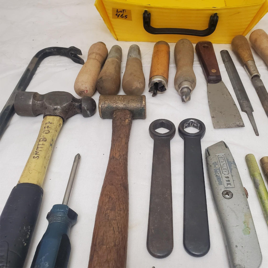 Lot of 4 Used Hand Tools Wood Chisels Hammer Screwdrivers and More LOT-42