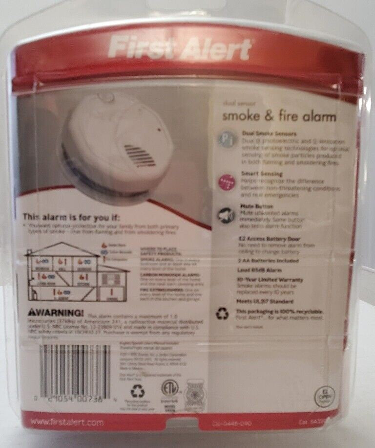 First Alert Dual-Sensor Smoke and Fire Alarm Battery Powered Frustrat