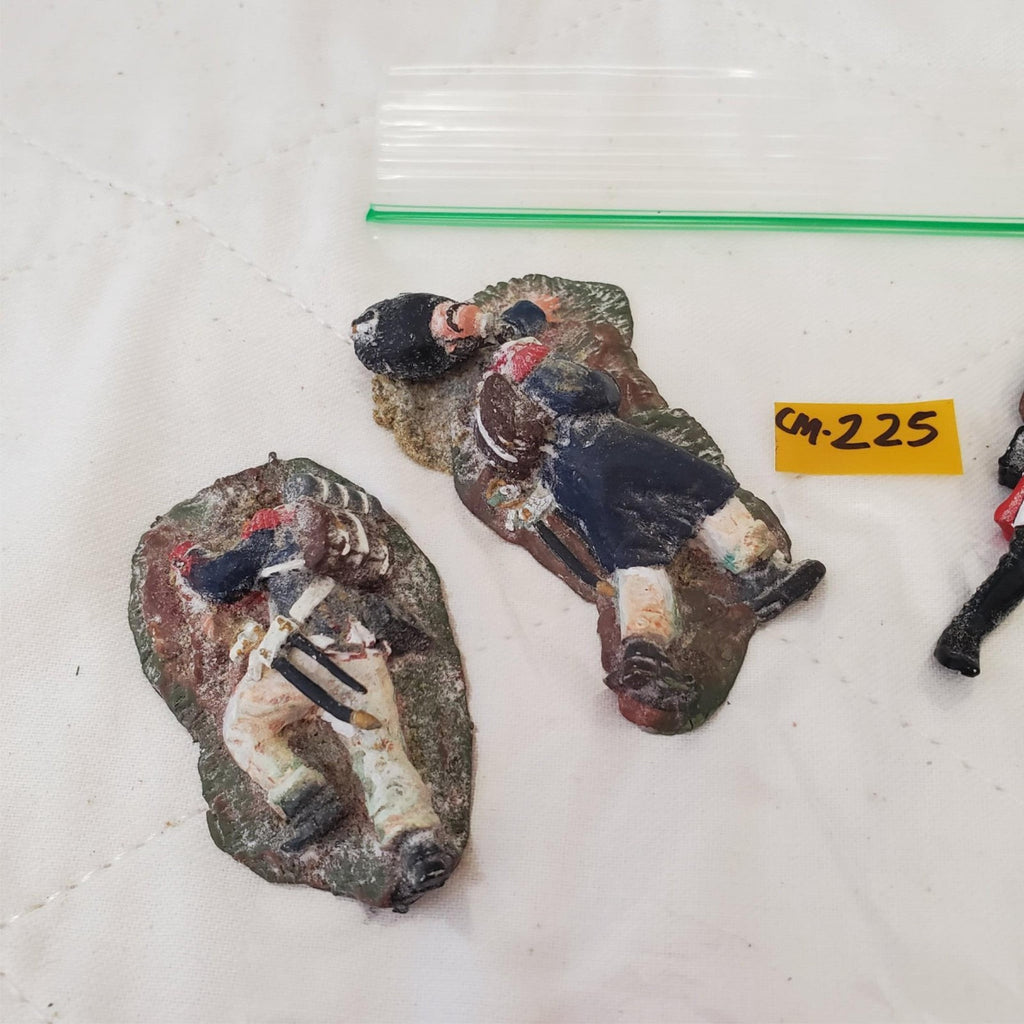 Lot of 4 Hand Painted Metal Toy Soldier Dead Units CM-225