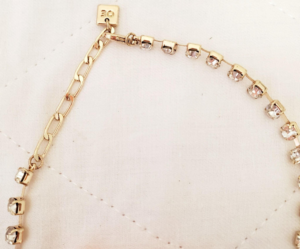 17" Rhinestone Necklace with Cultured Pearl Pendant