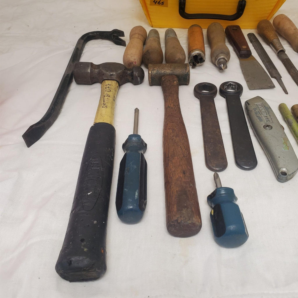 Lot of 4 Used Hand Tools Wood Chisels Hammer Screwdrivers and More LOT-42