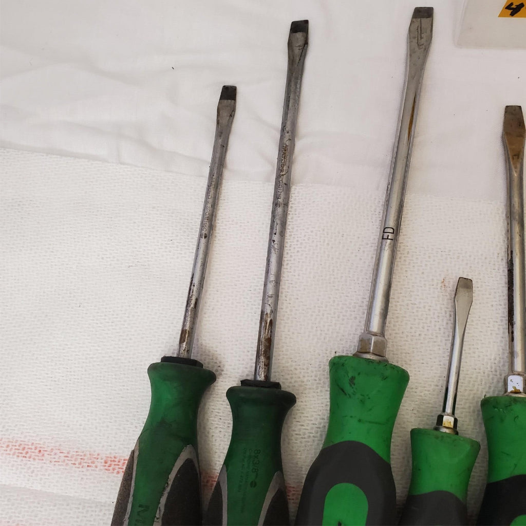 Lot of 6 Matco & Snapon Tools Green Grip Combination Screwdriver Set Lot-422