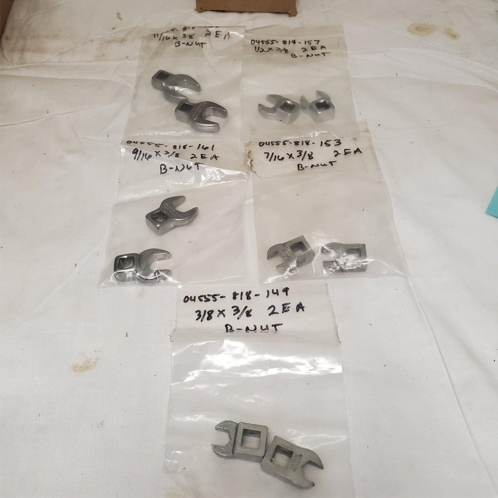 Lot of 10 Crowfoot Open End Wrenchs LOT-725