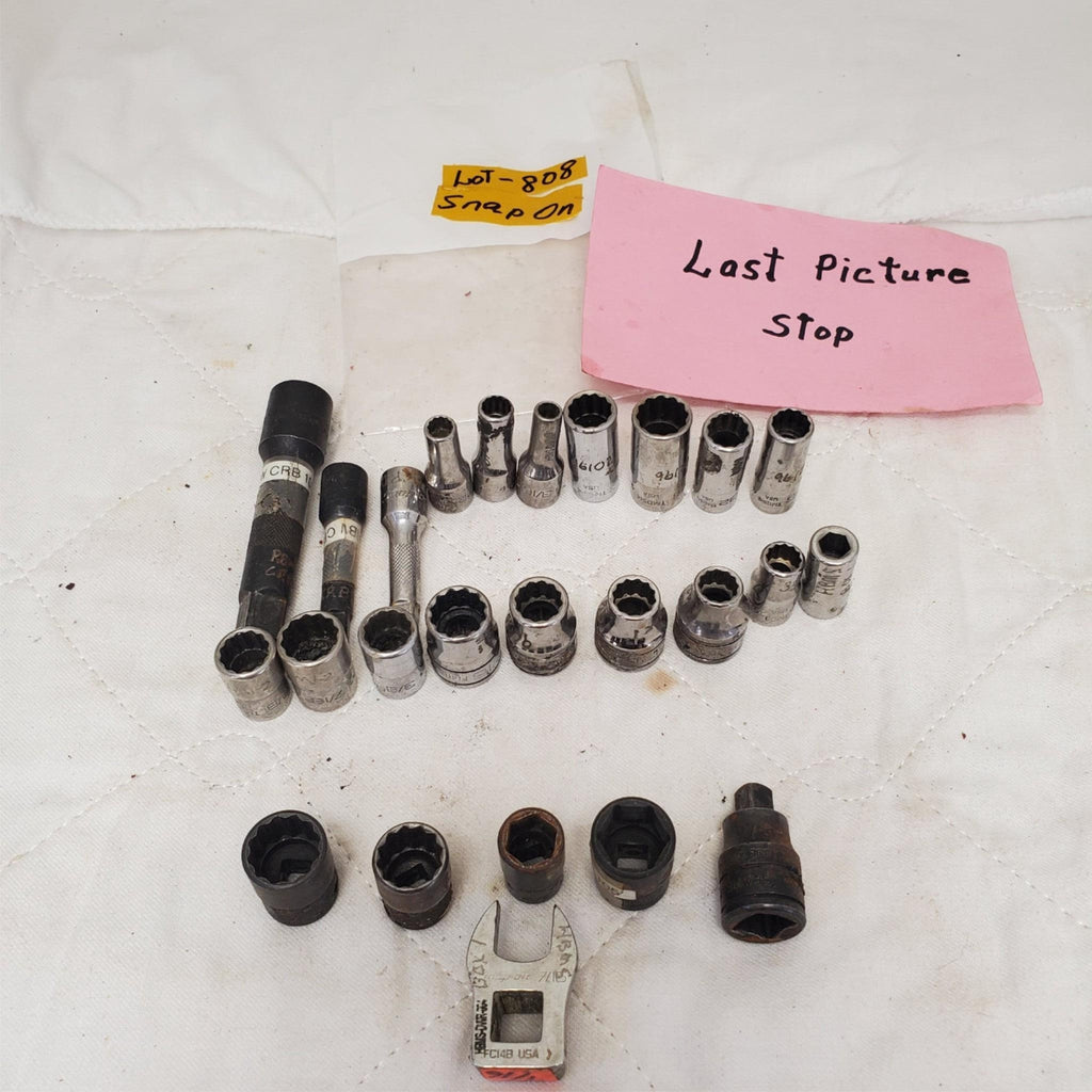 Lot of 25 Assorted Mixed Snap-On Socket Tool Set & Crowfoot Wrench LOT-808