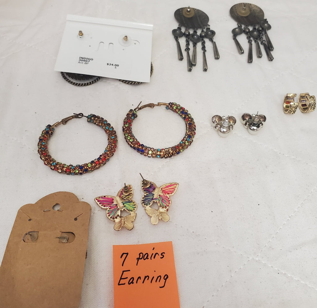 Lot of 7 Vintage Retro Dangle Stud Earrings