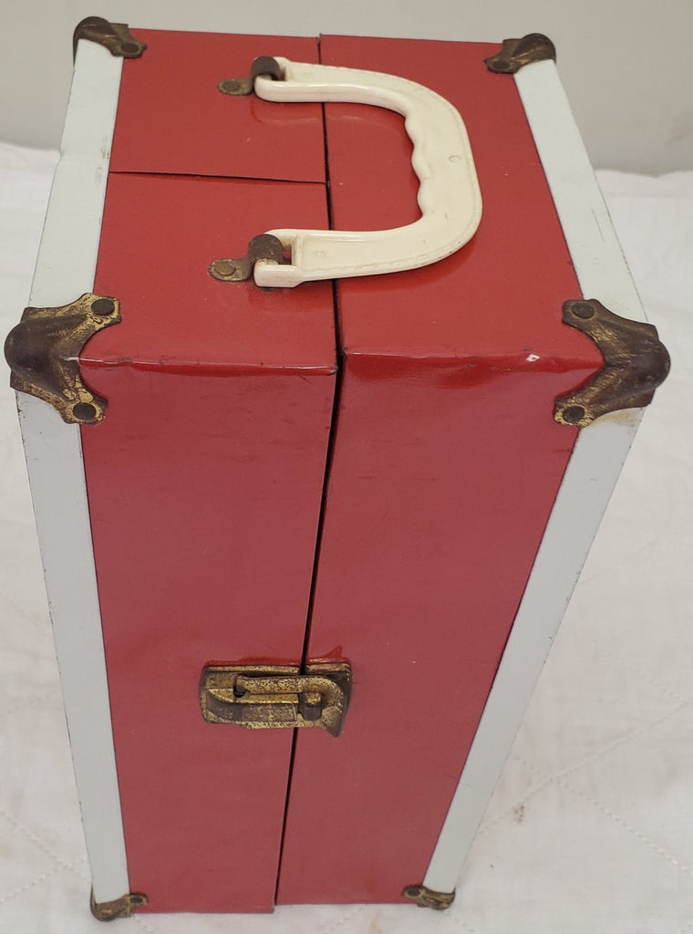Red Metal Mary Poppins Horseman Doll Trunk with Huge Wardrobe