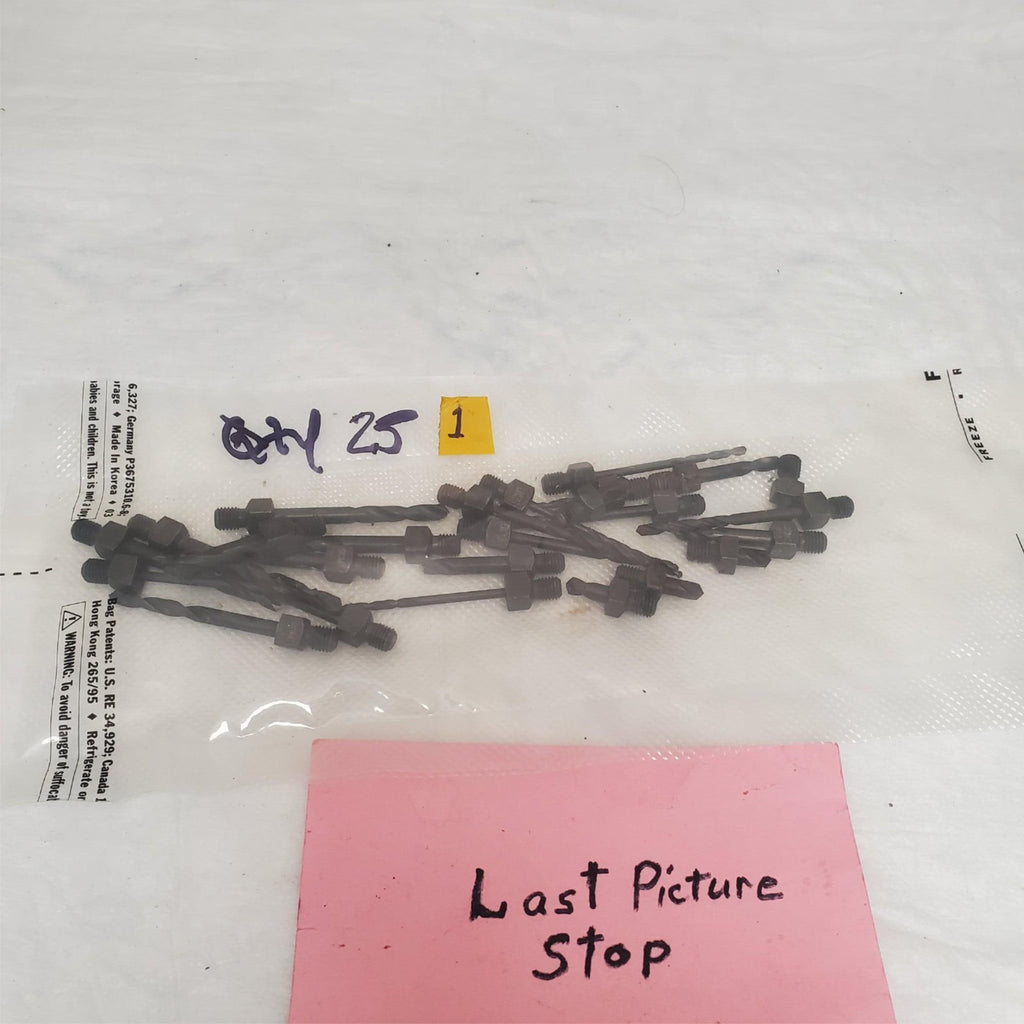Lot of 25 Assorted Threaded Drill Bits Aircraft Tool - 1