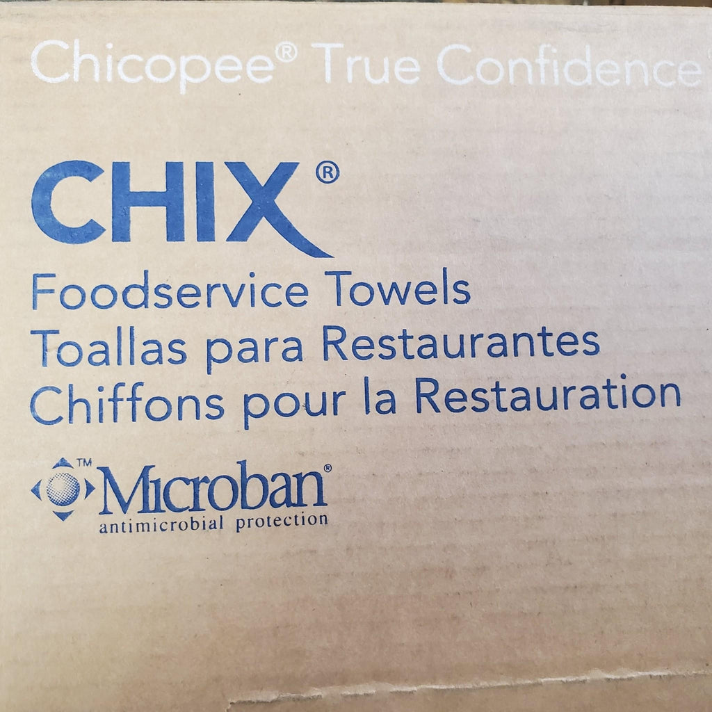 Chix 8252 Cotton Food Service Towels - WHT/RD (150/CT) New