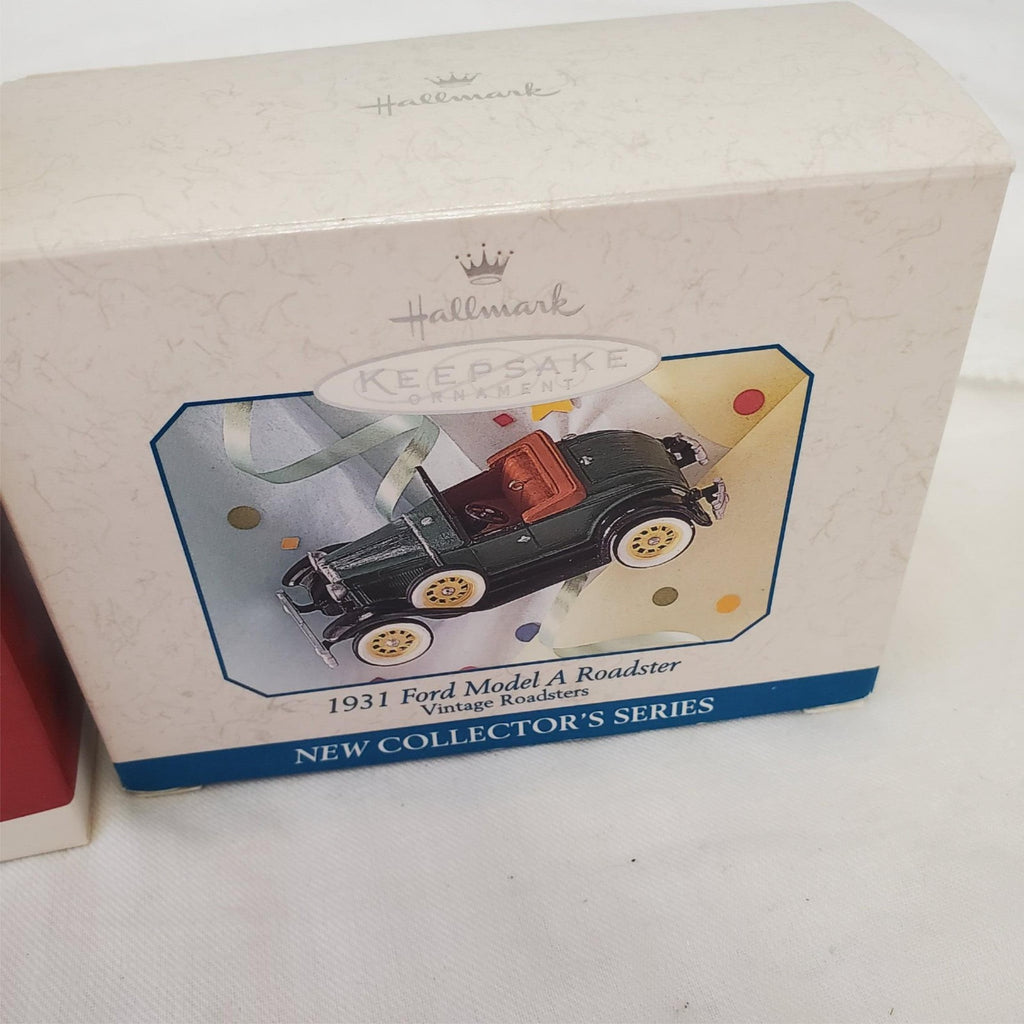 Hallmark Keepsake Ornament 1931 Ford Model a Roadster & Pewter Rocking Horse