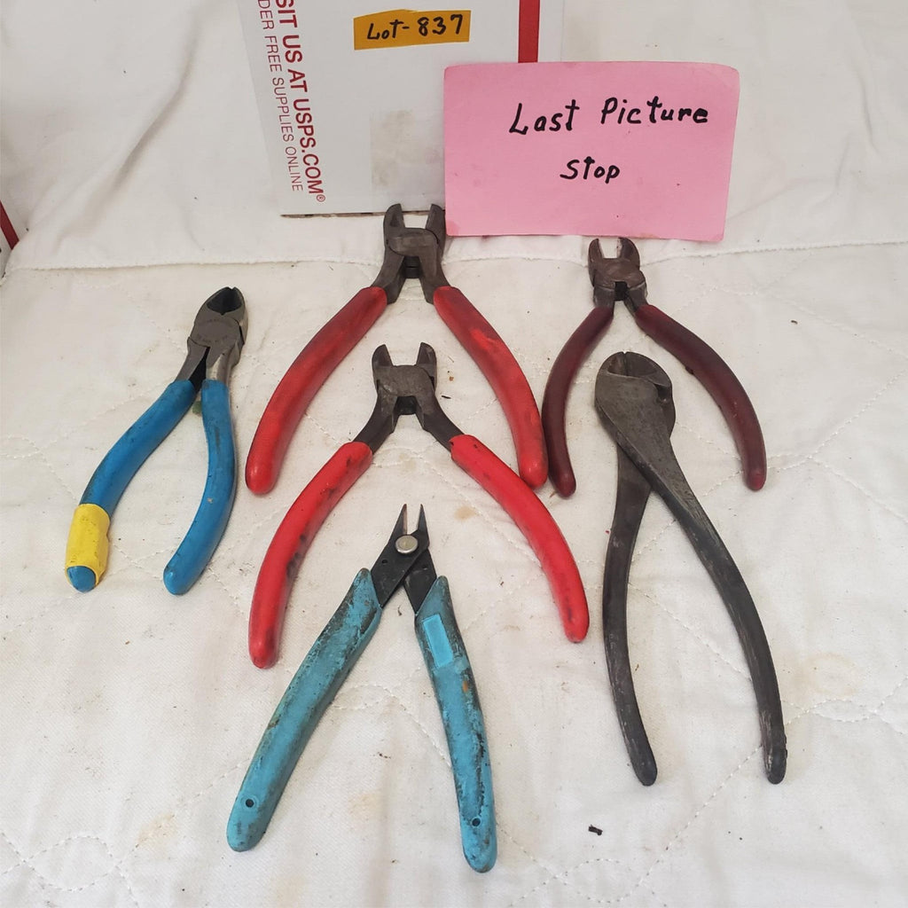 Lot of 6 Assorted Wire Cutters & Pliers LOT-837