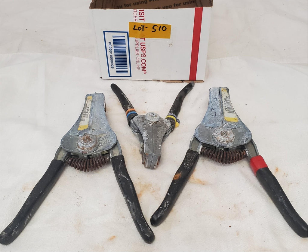 Lot of 3 Electrical Wire Stripper Spring-Loaded Tool LOT-510