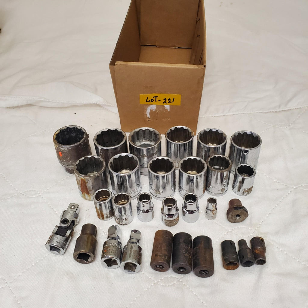 Lot of 29 Assorted Mixed Drive Impact Sockets LOT-221