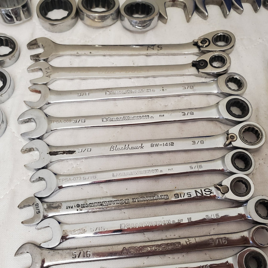 Lot of 49 Assorted Gearwrench Head Spanner, Ratcheting Wrench Set LOT-405