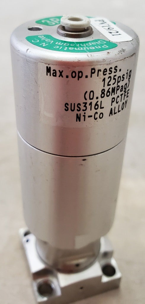 Pneumatic N.C. 3870-00898 Diaphragm Air Valve 3Port-I 58-87 Psig 125 Psig Max