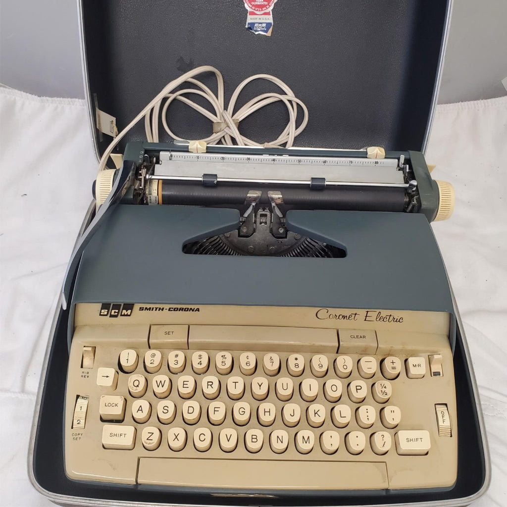 Vintage Scm Smith Corona Coronet Electric Portable Typewriter with Case