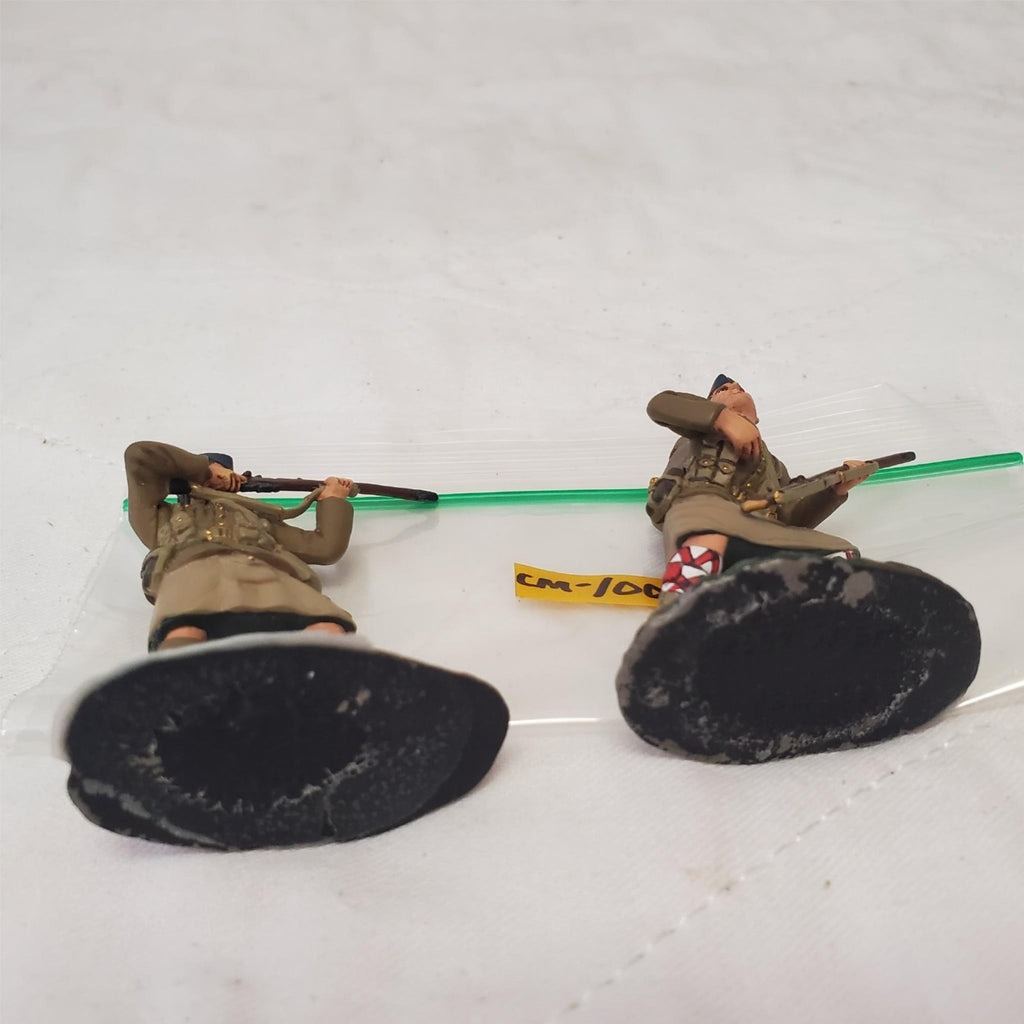 Lot of 2 Hand Painted Metal Toy Soldier Shooting and Runner CM-100