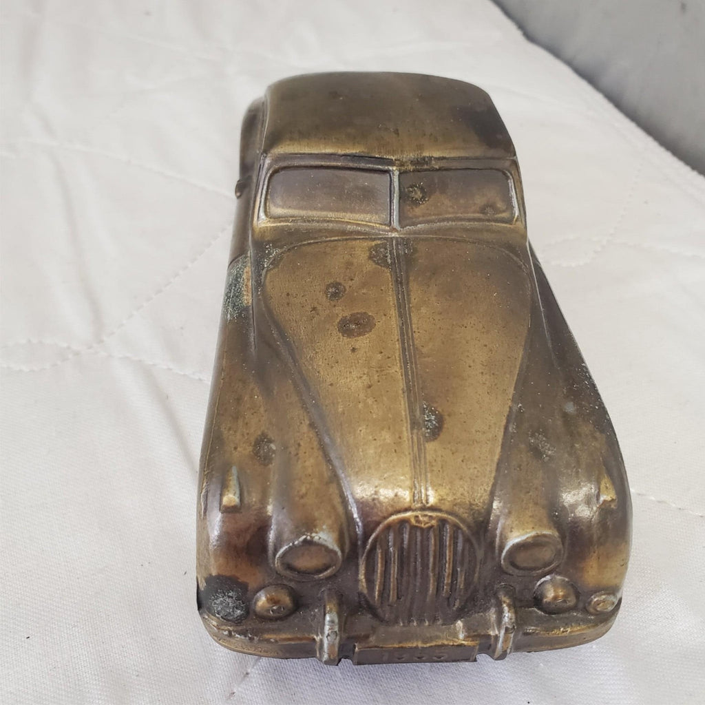 Vintage 1955 Banthrico Inc. Jaguar Cast Metal Car Coin Bank