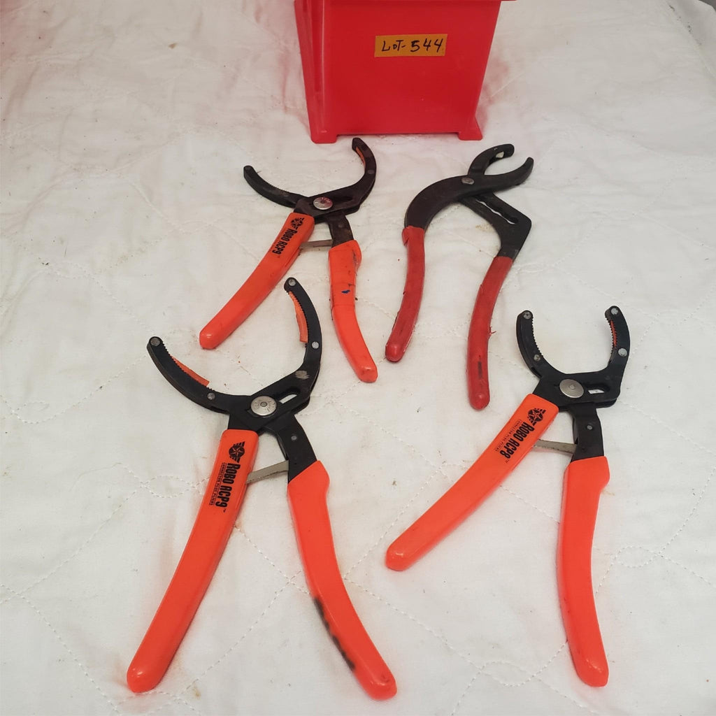 Lot of 4 Robo & Matco Tools Oil Filter Wrench Pliers Set LOT-544