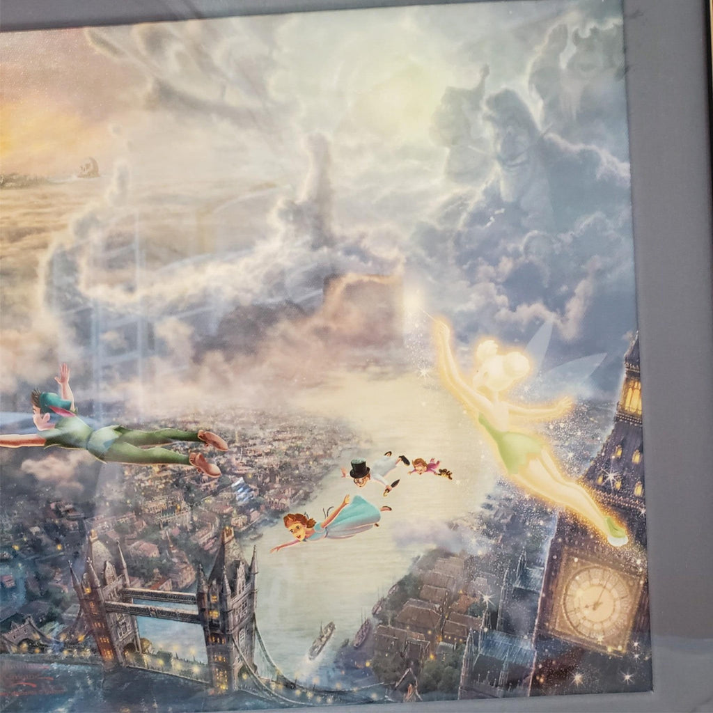 Thomas Kinkade Tinker Bell & Peter Pan 14 x 14 Classic Edition Canvas Disney Art