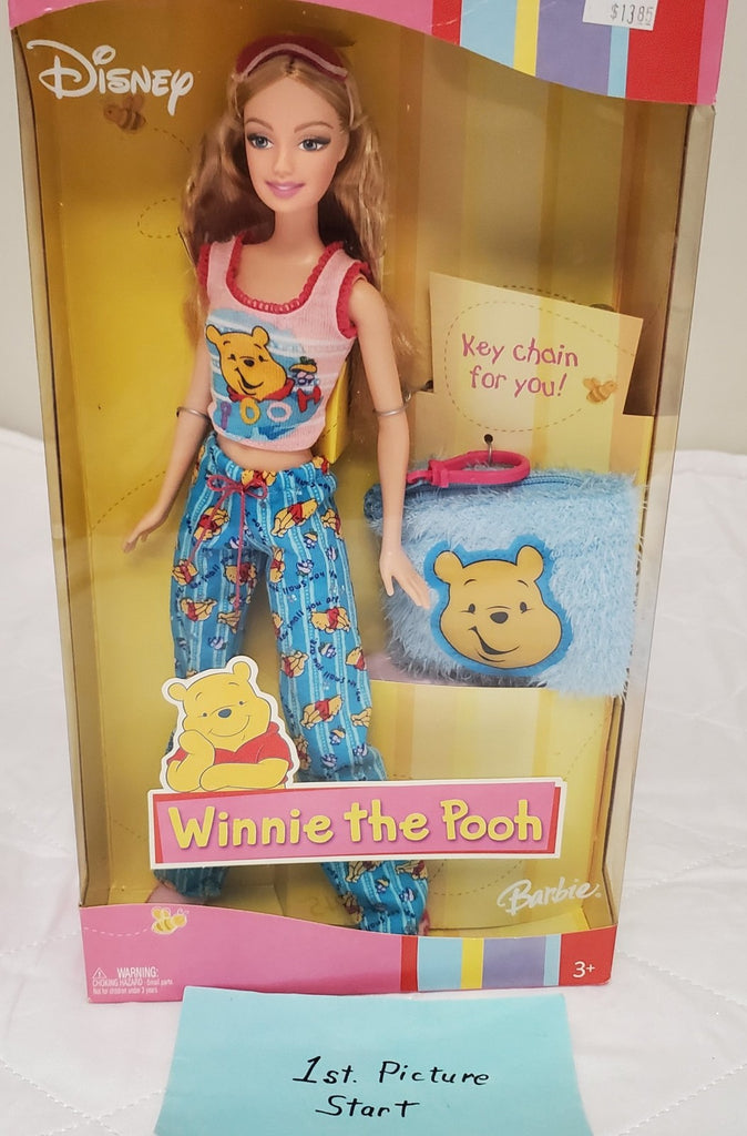 1990s Barbie Winnie the Pooh Pajama Party Doll Disney Blue PJs Keychain Gift