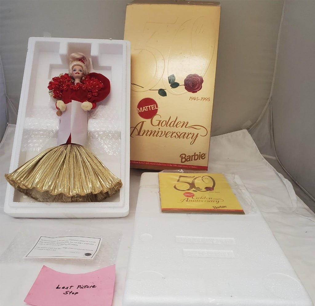 Barbie 1995 - Porcelain Barbie Doll - 50th Mattel Golden Anniversary