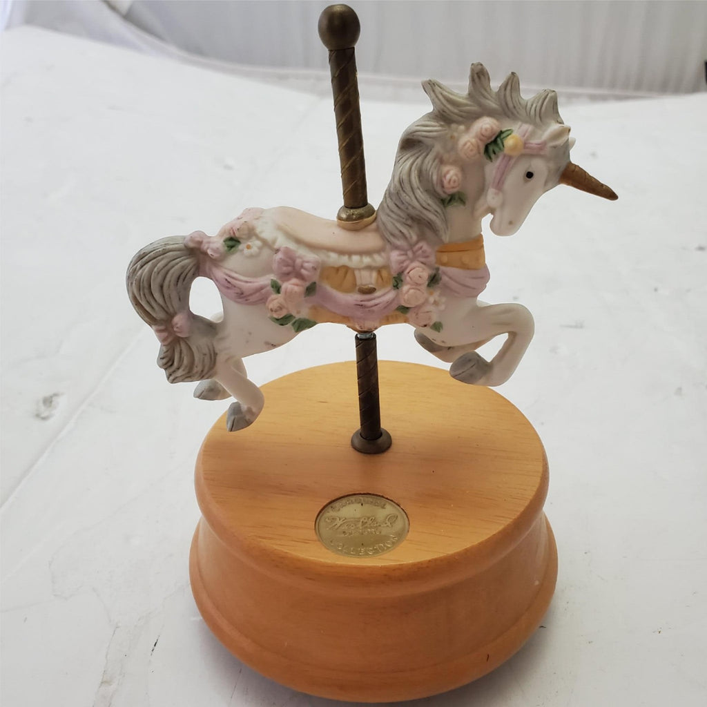 Westland Musical Porcelain Carousel Action Horse Blue Danube Waltz