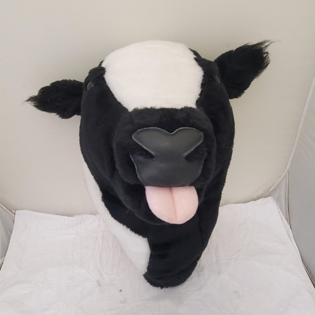 Cow Hand Puppet Plush Black White Stuffed Animal Toy