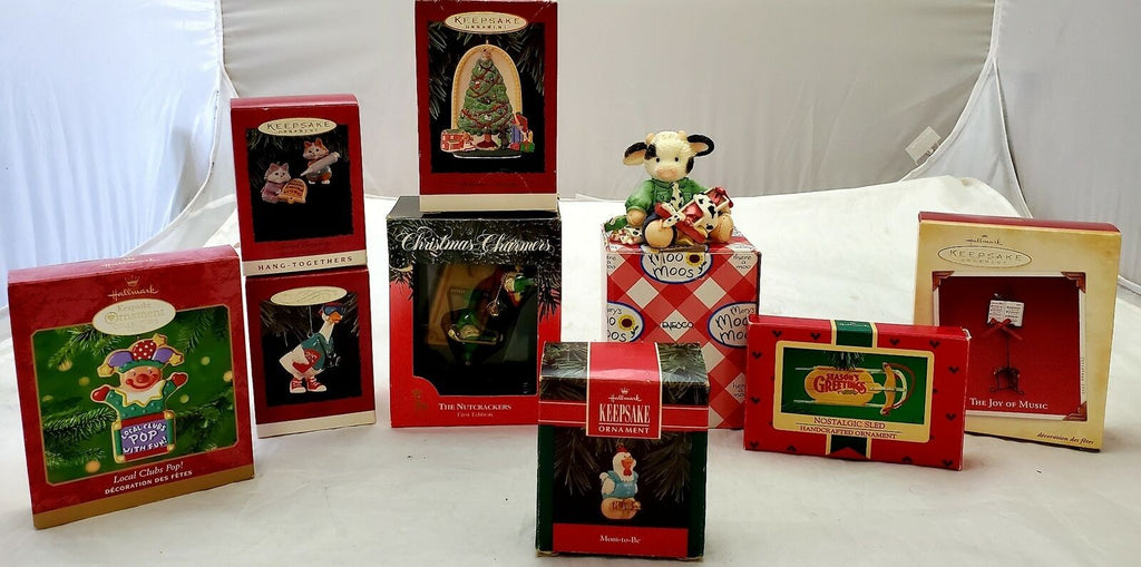 Vintage Lot Hallmark Keepsake Club pop Kittens, Nutcracker Christmas Ornaments