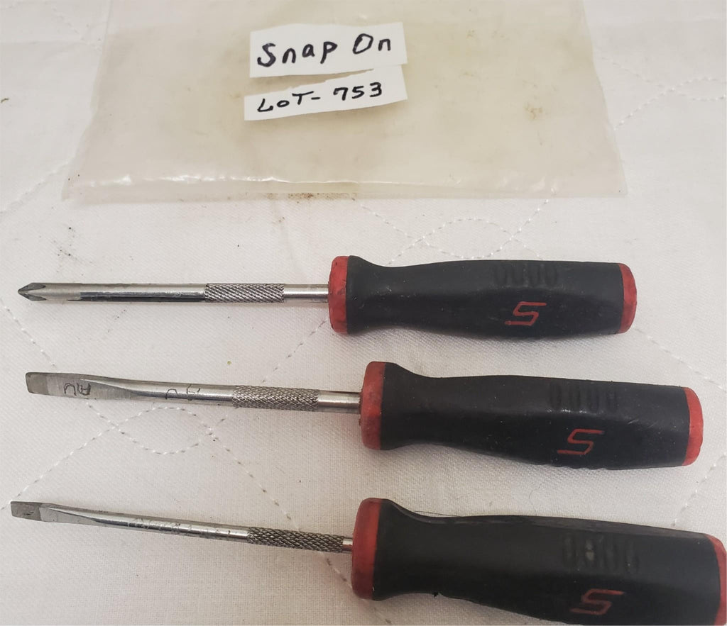 Lot of 5 Mixed Snap On Soft Grip Handle Screwdriver Set LOT-753