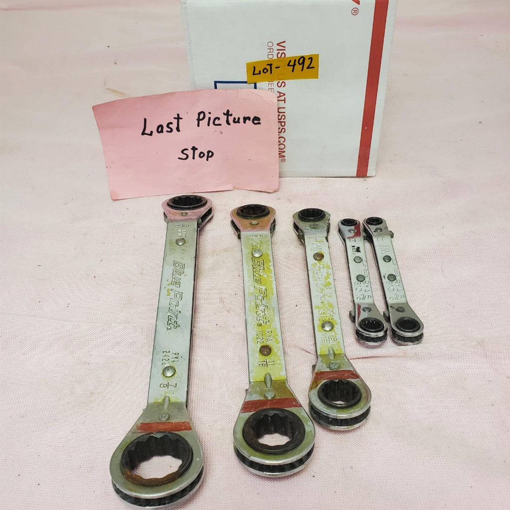 Lot of 5 Assorted Ratcheting Box End Wrench Set LOT-492