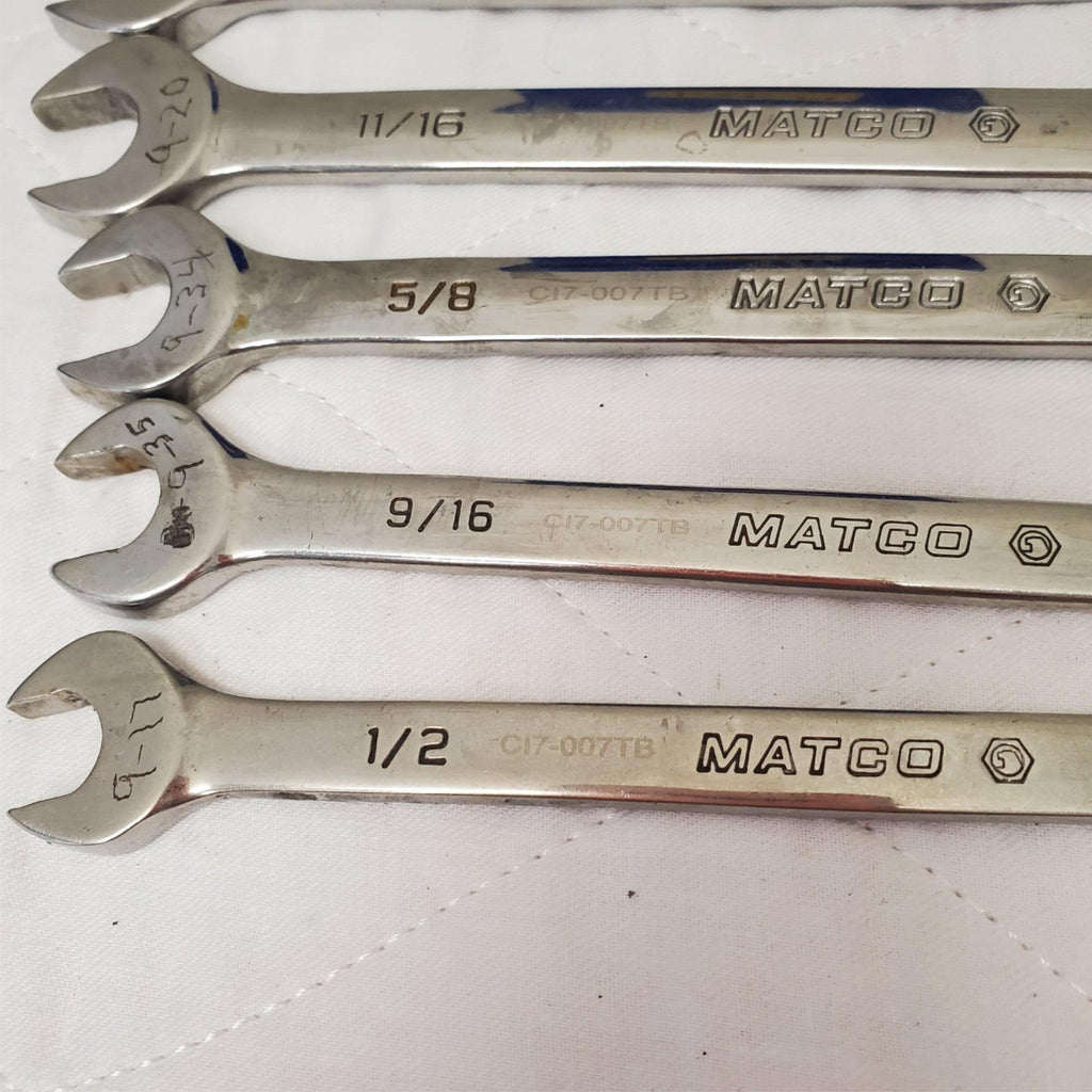 Lot of 6 Assorted Matco Combination Wrench Set Lot-17