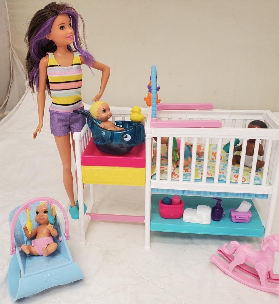 Mattel Nap 'n' Nurture Nursery Barbie Skipper Babysitters Playset