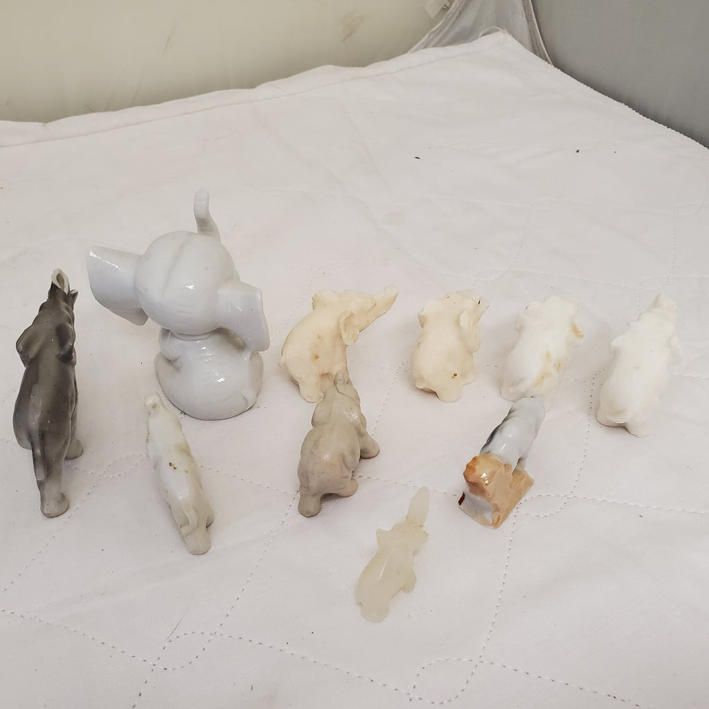 LOT Elephant Trunk up Good Luck Big Ears Porcelain Figurine