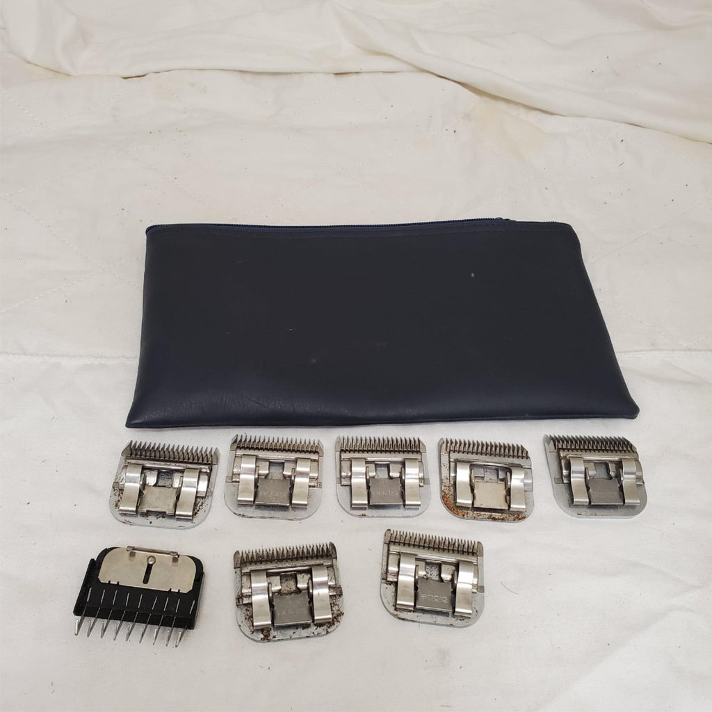 Lot of 8 Assorted Andis UltraEdge Pet Grooming Clipper Blade Set with Pouch