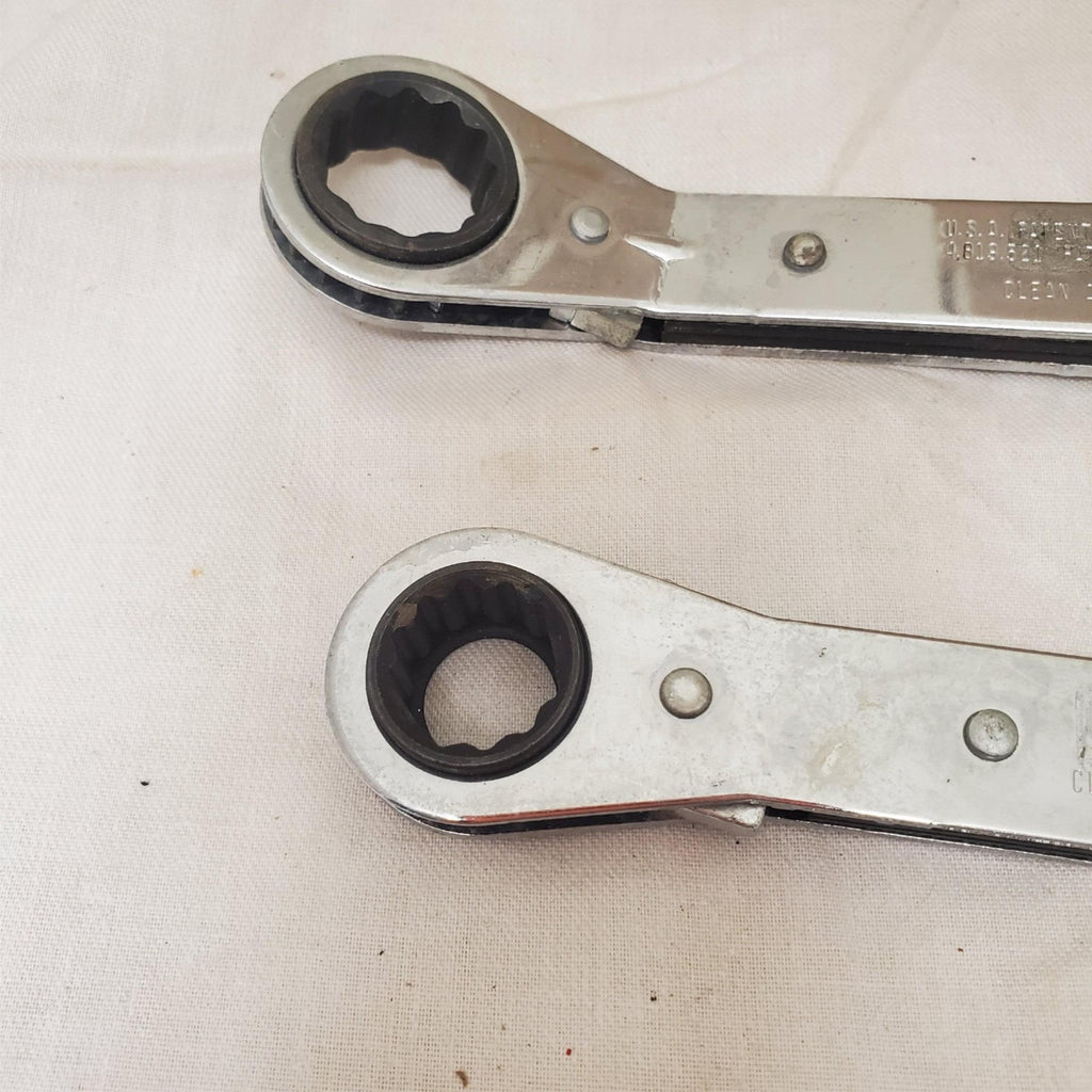 Lot of 2 Blue Point Offset Double Ratcheting Wrench Set LOT-725