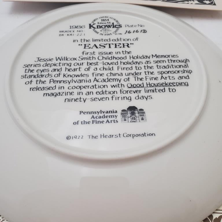Vintage Edwin Knowles "Easter" Collector Plate. Jessie Willcox Smith