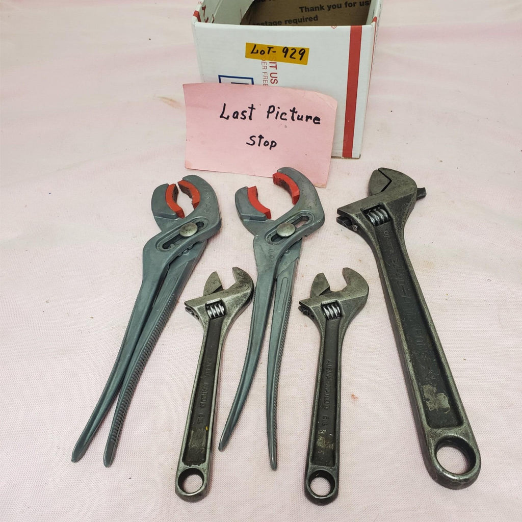 Lot of 5 Assorted Adjustable Wrench and Pliers Set LOT-929