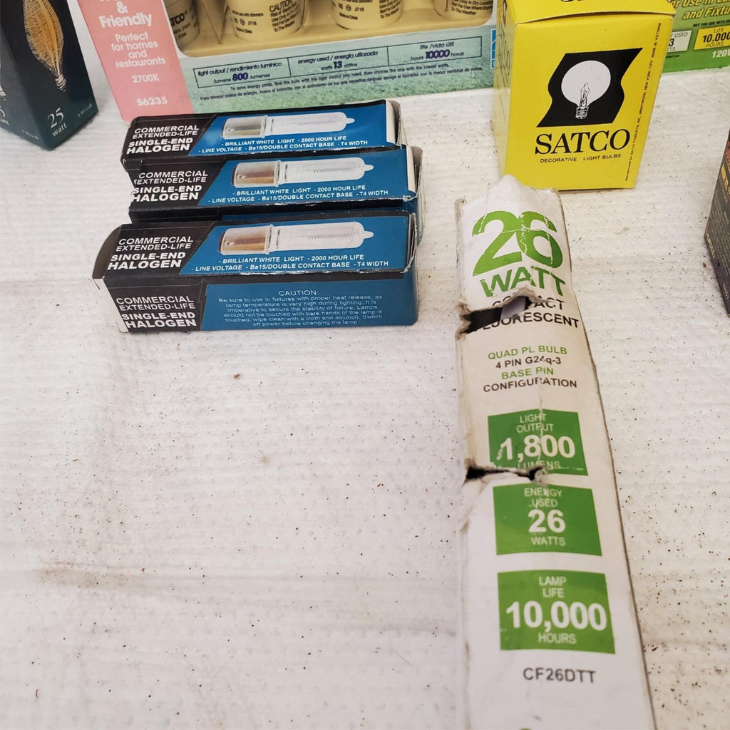Lot of Multi Brand Assorted Light Bulbs Reflectors