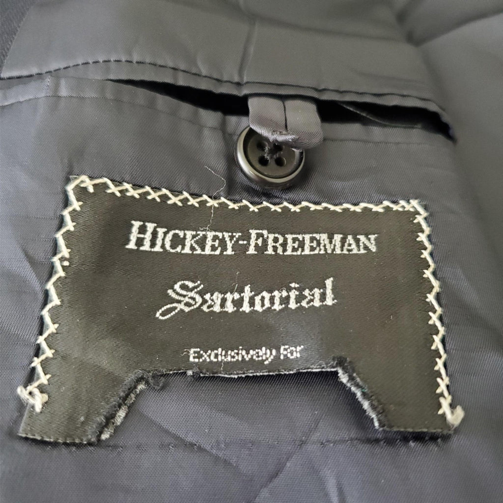 HICKEY FREEMAN Sartorial Navy Blue Striped Blazer Suit Jacket Sport Coat 42S
