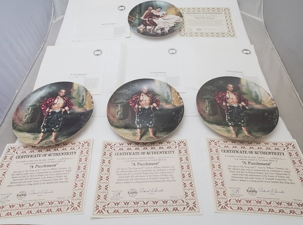 Vintage Lot of 4 Knowles Collector Plate Shall We Dance and A Puzzlement
