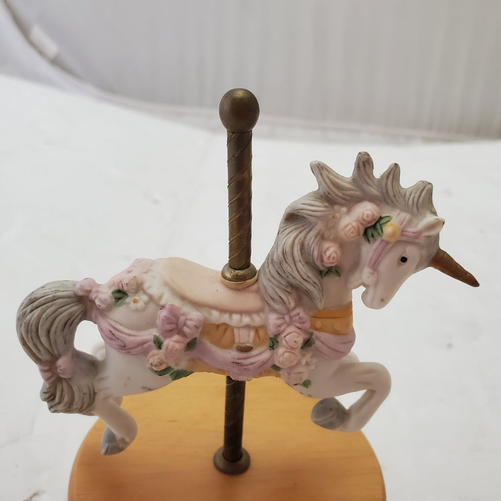 Westland Musical Porcelain Carousel Action Horse Blue Danube Waltz