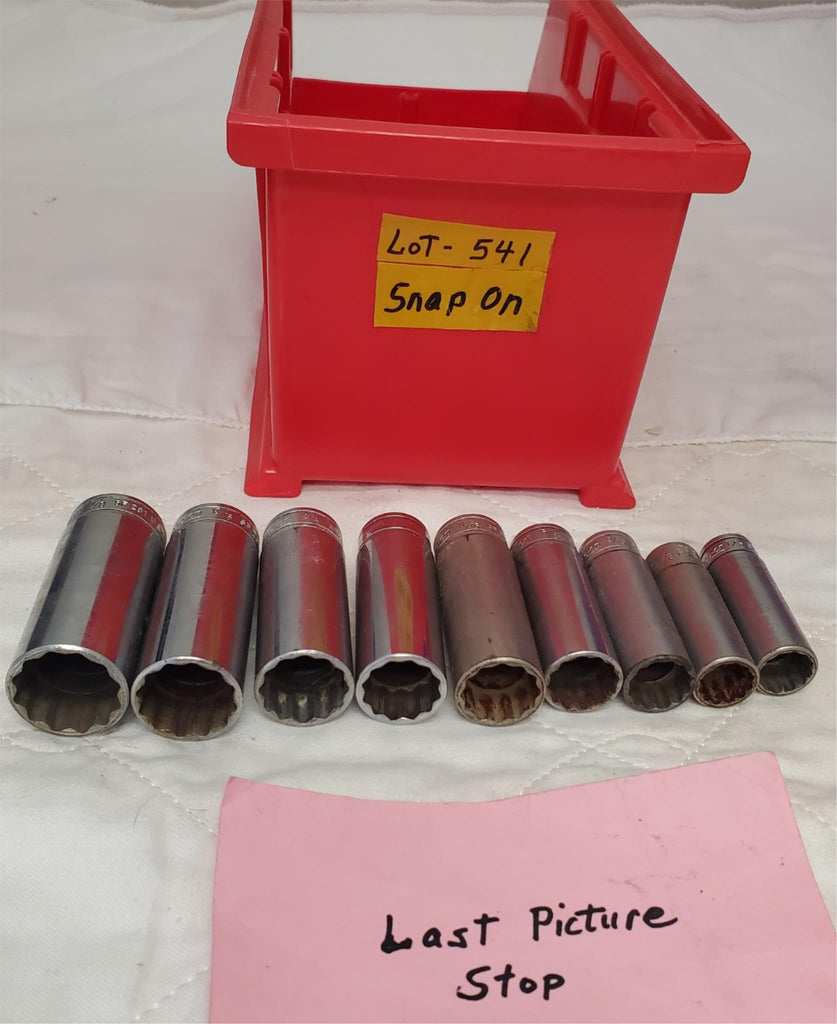 Lot of 9 Snap On 3/8  Deep Socket Set LOT-541