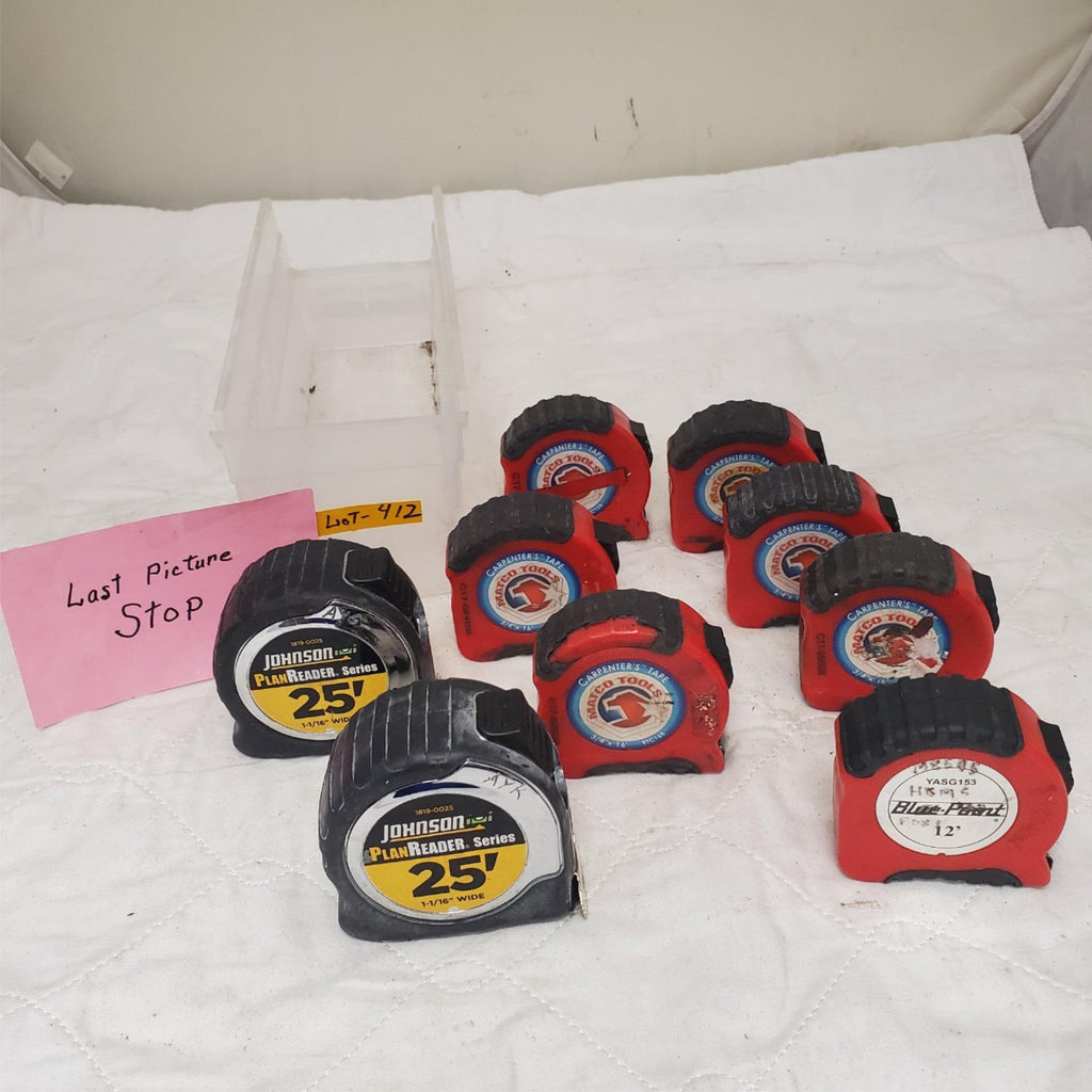 Lot of 9 Johnson, Matco & Blue Point Measure Tape LOT-412